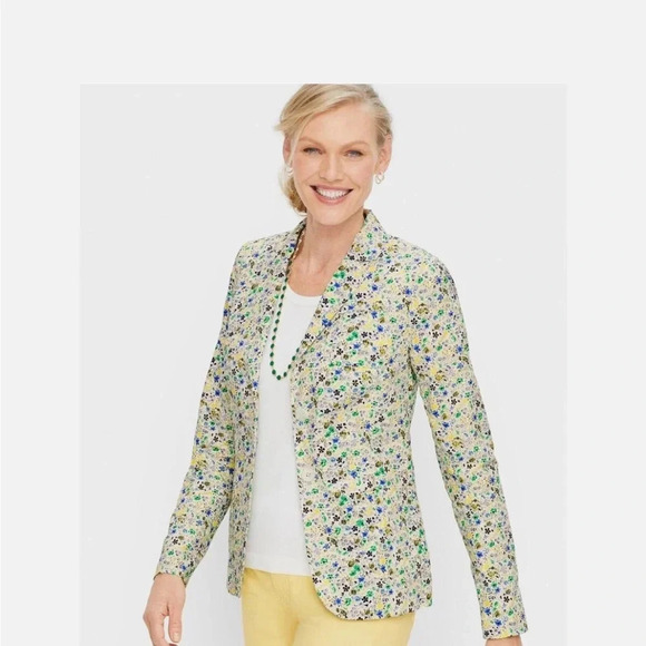 Talbots 14 Cotton Ditzy Floral Blazer - Picture 1 of 8